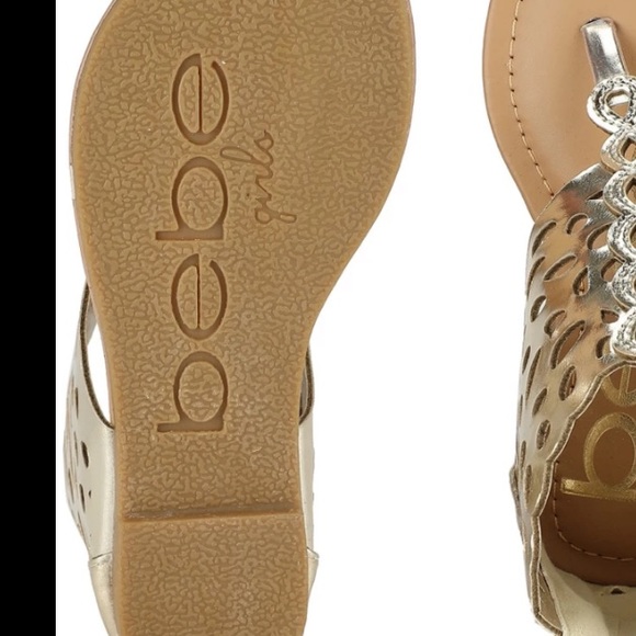 NWT Bebe Girls Silver Gladiator Boho Cut-Out Perforated Ankle Bootie Sandals - Picture 6 of 6